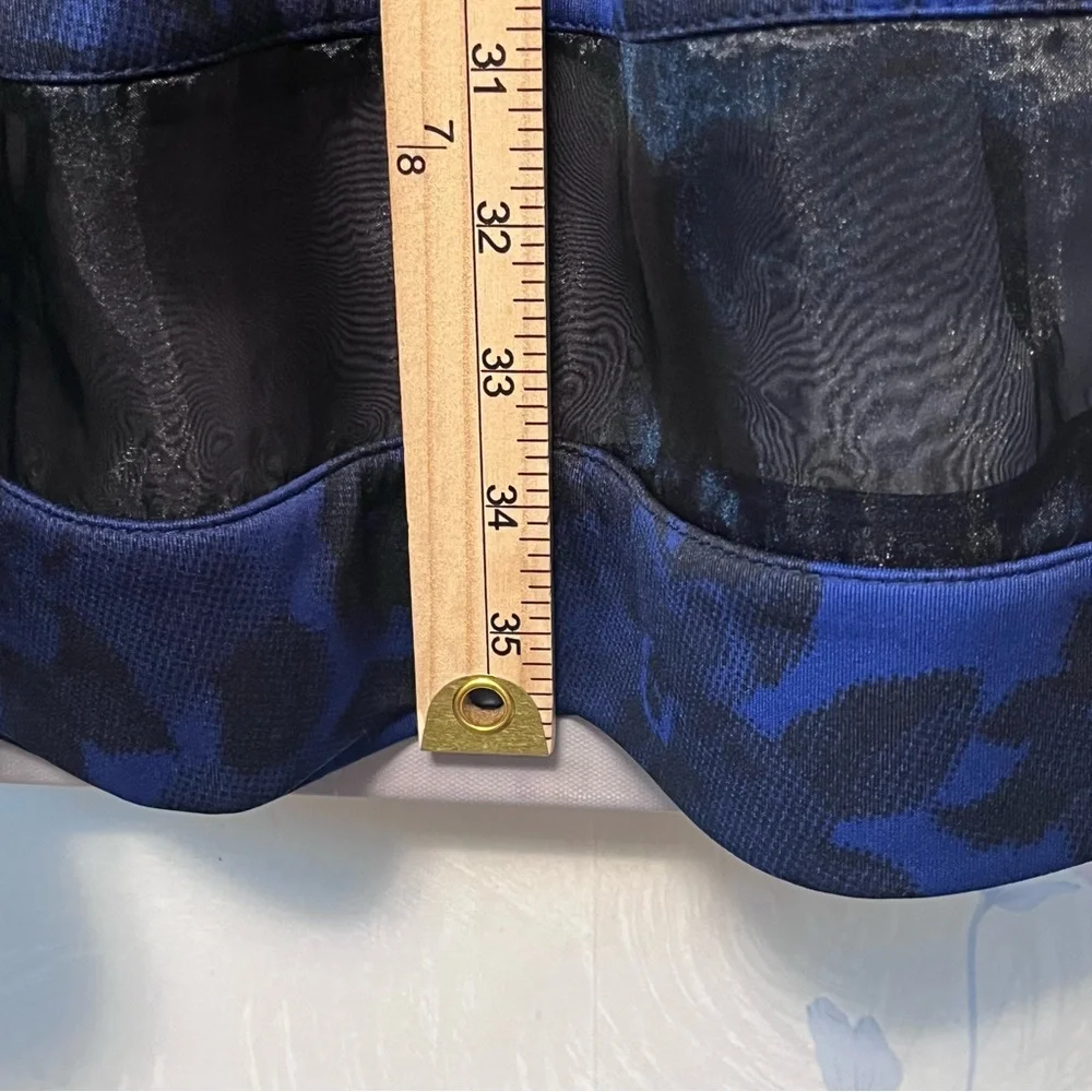 RED Saks Fifth Avenue Sheath Dress Romantic Floral Fit & Flare Blue Black Size M - Picture 13 of 15